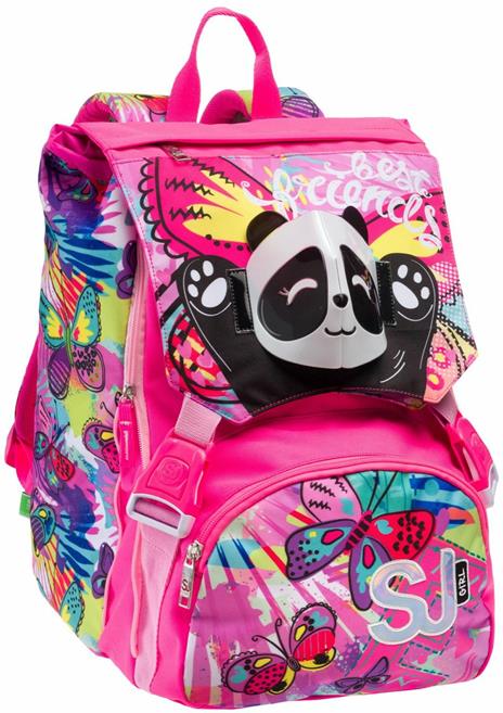 Zaino scuola Sdoppiabile Big Sj Gang Flip-3d Da Sj Girl, Fluo Fuxia, 21 lt - 27 x 41 x 16 cm